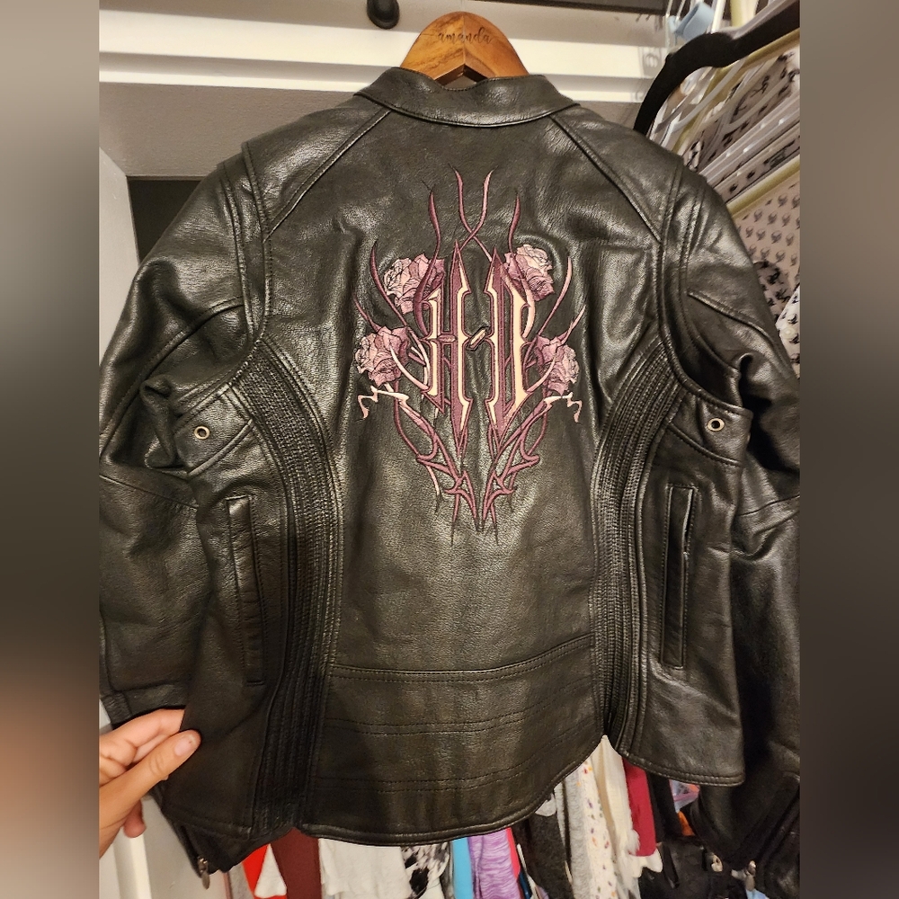 Womens Leather Harley Davidson Rose Jacket